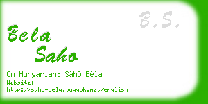 bela saho business card