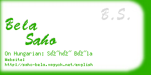 bela saho business card